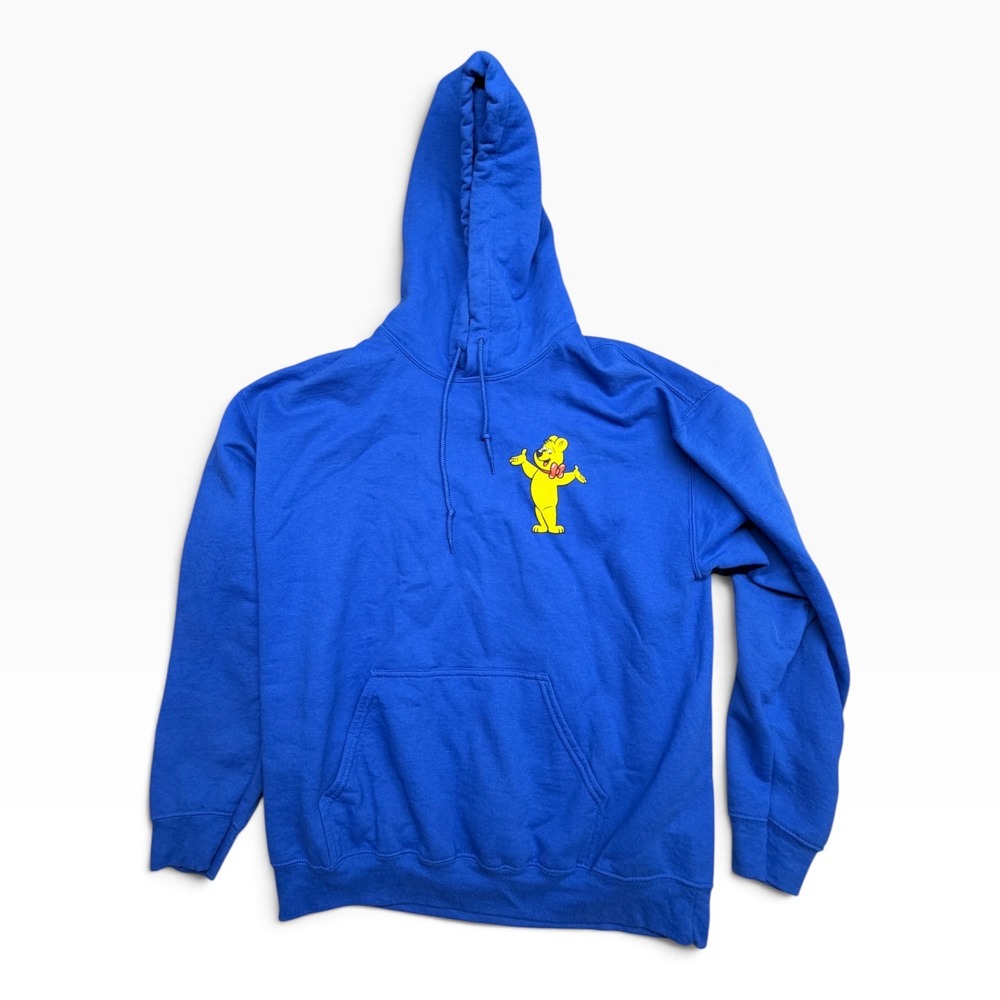 Haribo x IT'SUGAR Royal Blue Goldbear Graphic Hoodie Mens Large L Sweatshirt